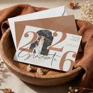 Modern Graduate Script 2024 Concentric Arch Photo Invitation