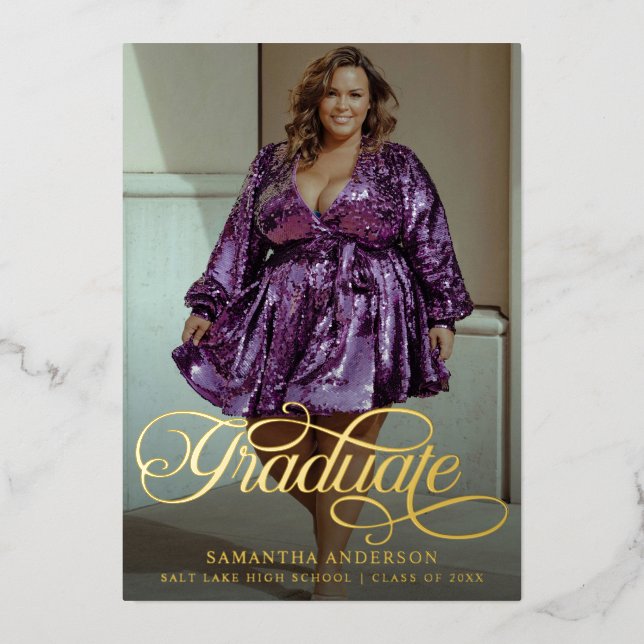 Modern Graduate Script 2 Photos Graduation Party (Front)