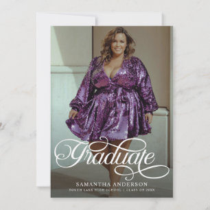 Modern Graduate Script 2 Photos Graduation Party Invitation