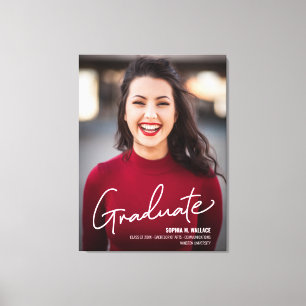 Modern Graduate Script Photo Class of Graduation Canvas Print