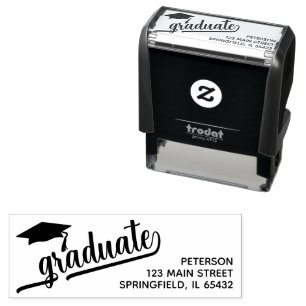 Modern Graduate Script Return Address Self-inking Stamp