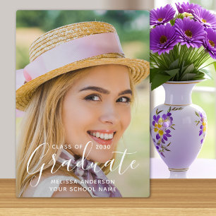 Modern Graduate Simple Custom Photo Graduation Plaque