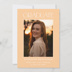 MODERN GRADUATE TYPOGRAPHY PHOTO GRADUATION INVITE