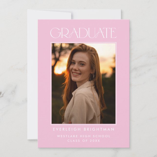 MODERN GRADUATE TYPOGRAPHY PHOTO GRADUATION INVITE (Front)