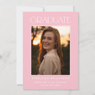 MODERN GRADUATE TYPOGRAPHY PHOTO GRADUATION INVITE