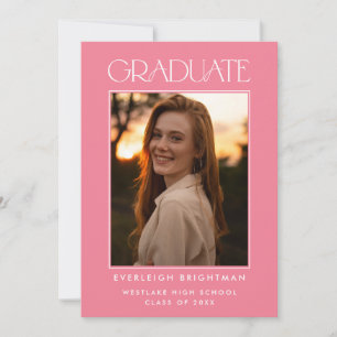 MODERN GRADUATE TYPOGRAPHY PHOTO GRADUATION INVITE