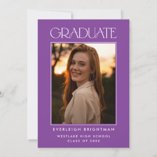 MODERN GRADUATE TYPOGRAPHY PHOTO GRADUATION INVITE