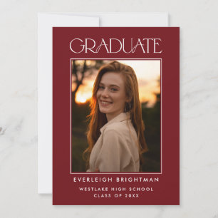 MODERN GRADUATE TYPOGRAPHY PHOTO GRADUATION INVITE