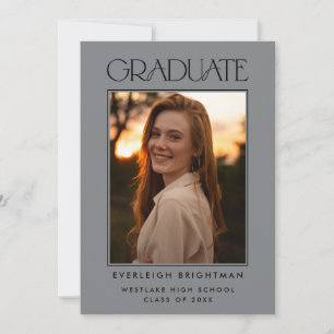 MODERN GRADUATE TYPOGRAPHY PHOTO GRADUATION INVITE