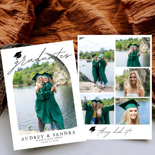 Modern Graduates Double Graduation Announcement