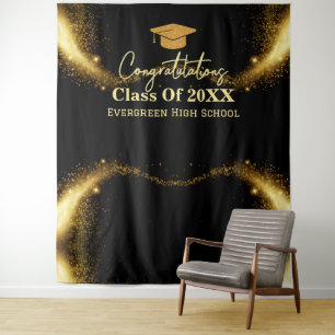 Modern Graduates Graduation Photo Booth Backdrop Tapestry