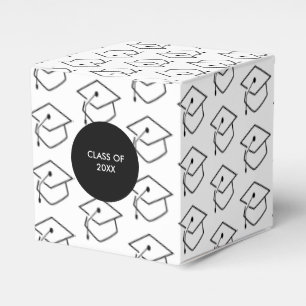 Modern Graduation 2020 Black and White Pattern Favor Box