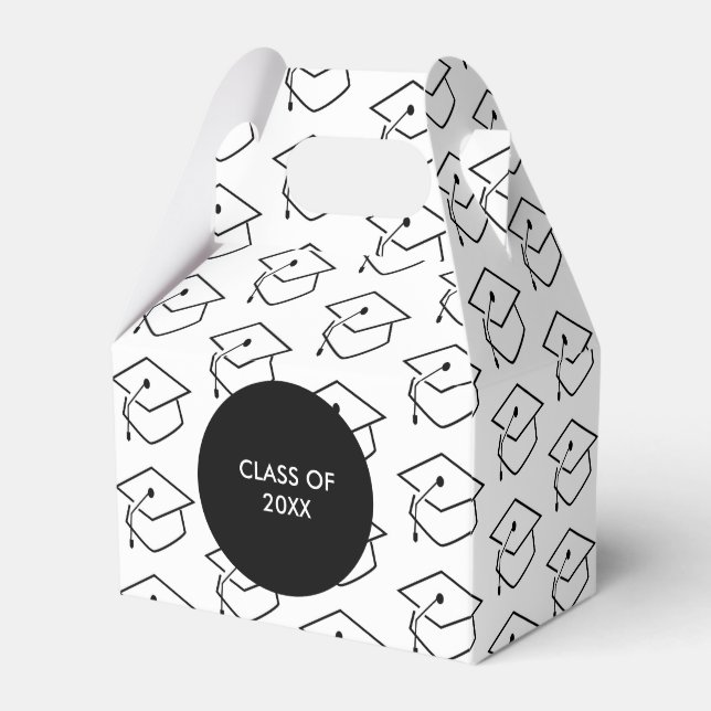 Modern Graduation 2020 Black and White Pattern Favor Box (Front Side)