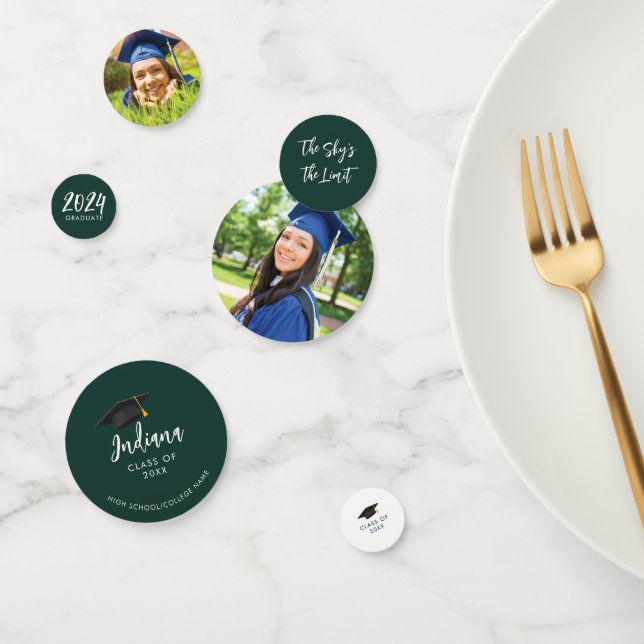 Modern Graduation 2024 Script Photo Grad Party Confetti (Group)