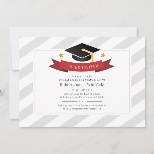 Modern Graduation 2025 Typography Simple Invitation (Front)