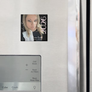 Modern Graduation 2026 Light Pink Photo Napkin Magnet