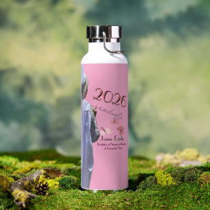 Modern Graduation 2026 Pink Photo Water Bottle