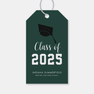 Modern Graduation 2026 Script Green Grad Gift Tags