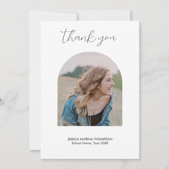 Modern Graduation 2 Photo Arch Thank You (Front)