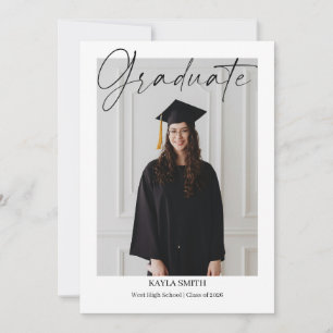 Modern Graduation Announcement Card Editable Photo