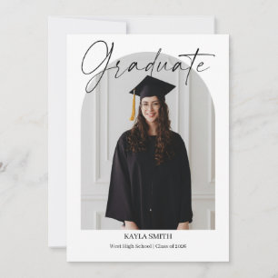 Modern Graduation Announcement Card Editable Photo