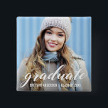 Modern Graduation Announcement | Graduate Photo 2 Inch Square Button<br><div class="desc">Modern Graduation Announcement | Graduate Photo Button</div>