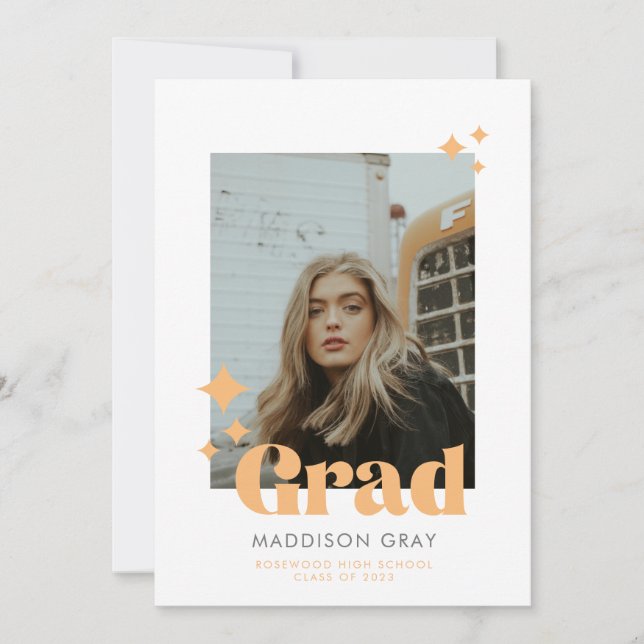 Modern Graduation Announcement Open house invite (Front)