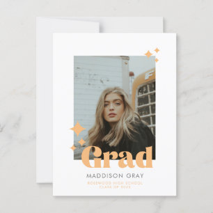 Modern Graduation Announcement Open house invite Postcard