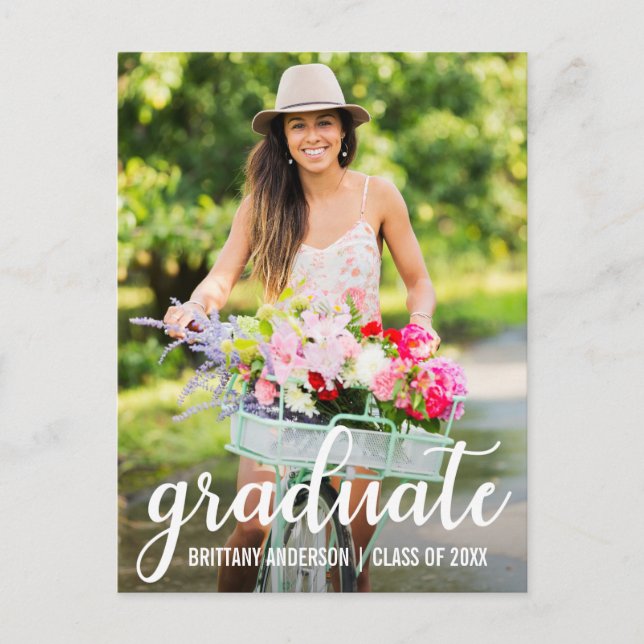 Modern Graduation Announcement Photo (Front)