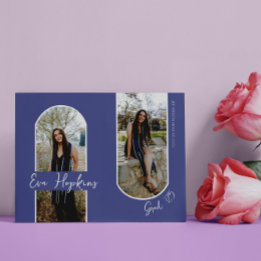 Modern Graduation Announcement Two Photos