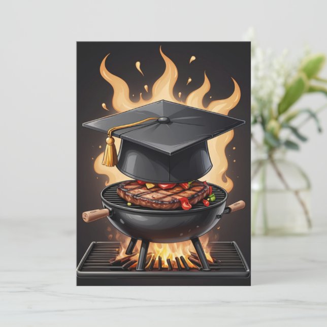modern graduation bbq invitations (Standing Front)