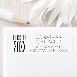 Modern Graduation Black White Class Year