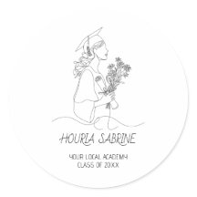 Modern Graduation Black & white line art graduate 