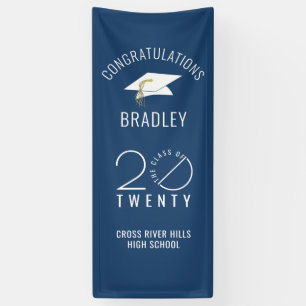 Modern Graduation Blue Stylist Class Year Banner
