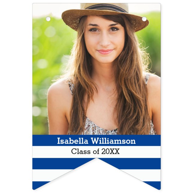 Modern Graduation Bunting Class of 2018 Photo Flags (Eleventh Flag)