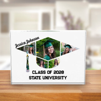 Modern Graduation Cap Shape Collage Acrylic  Photo Block