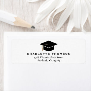 Modern Graduation Cap Tassel Return Address