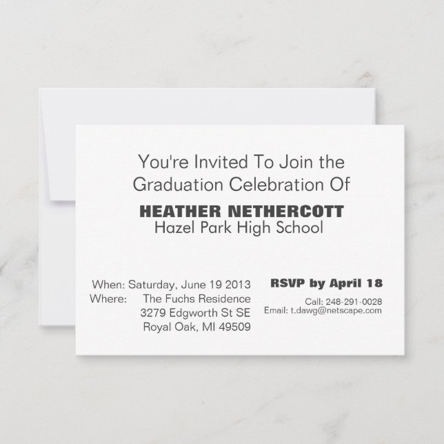 Modern Graduation Card Class of 2013 (Front)