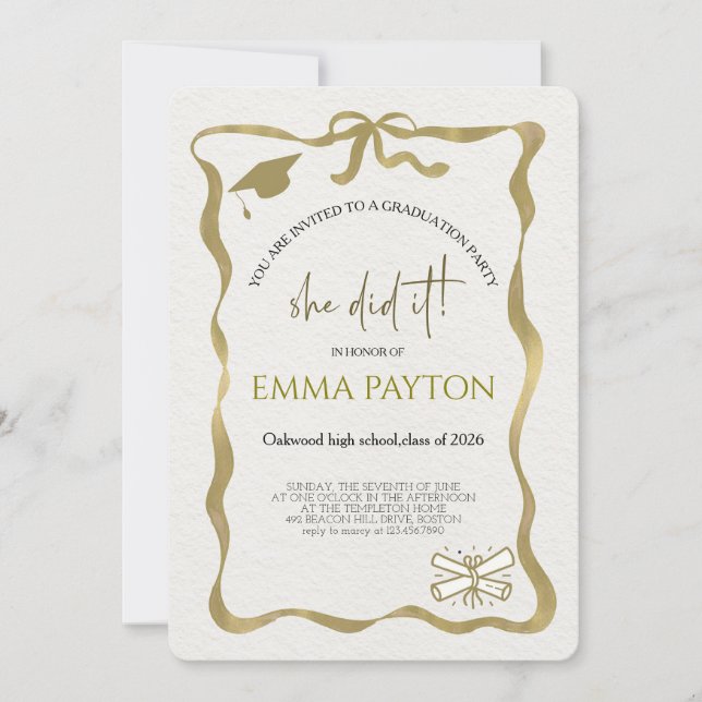 Modern Graduation Celebration  Invitation (Front)