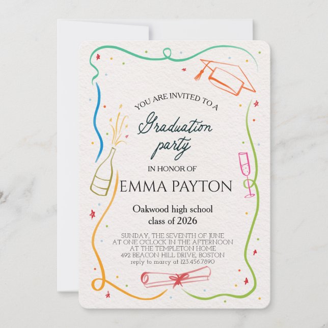 Modern Graduation Celebration  Invitation (Front)