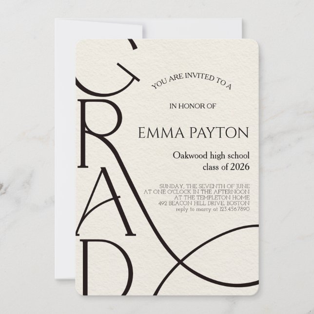 Modern Graduation Celebration  Invitation (Front)