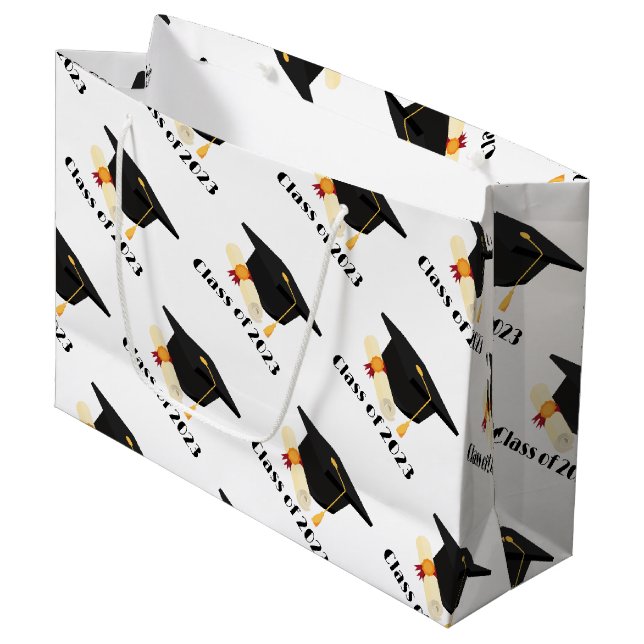 Modern graduation celebration party large gift bag (Front Angled)