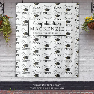 Modern Graduation CLASS OF 20XX Pattern Photo Op Tapestry