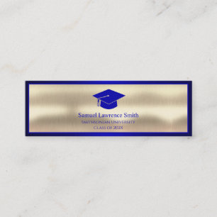 Modern Graduation Class of Name Insert Blue Gold 
