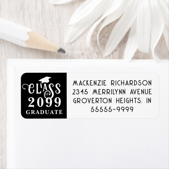 Modern Graduation Class Year Custom Colour Label (Insitu)