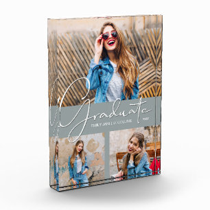 Modern Graduation Collage on Grey Photo Block