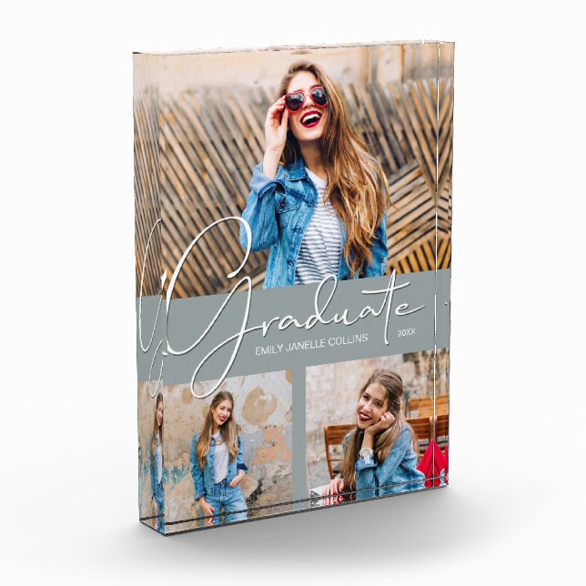 Modern Graduation Collage on Grey Photo Block (Left)