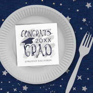 Modern Graduation Congrats Grad Cap Custom Colours Napkin