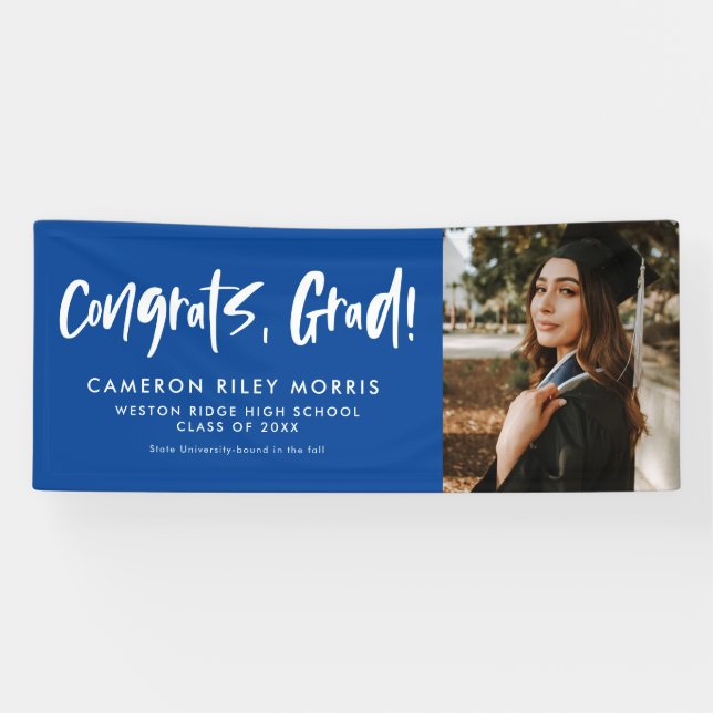 Modern graduation congratulations photo yard banner (Horizontal)