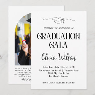 Modern Graduation Gala Photo Invitation